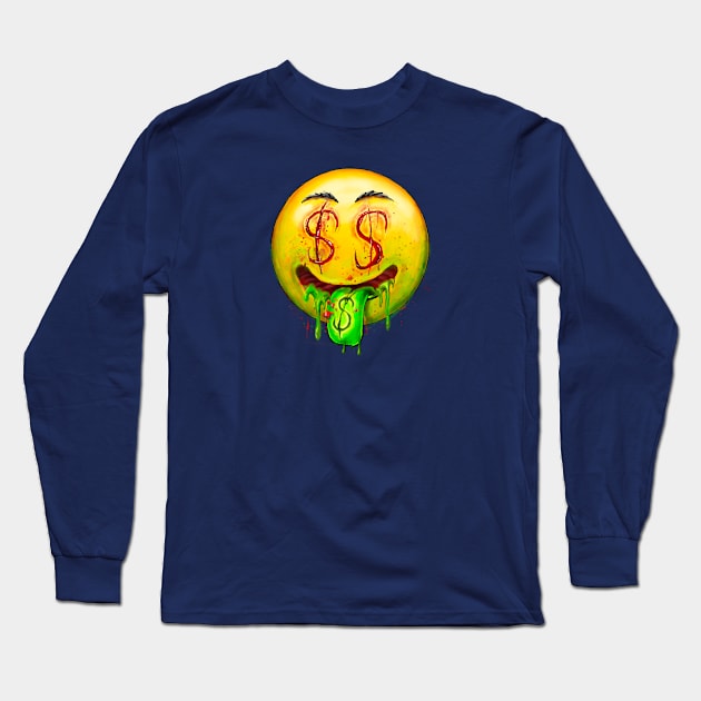 Money face emoji Long Sleeve T-Shirt by AMOS_STUDIO